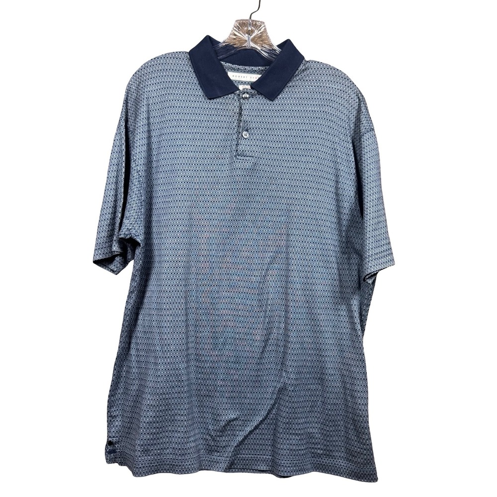 VTG 90s Polo Robert Stock Men's Size Medium Navy Blue 60s Two Ply Cotton Golfing